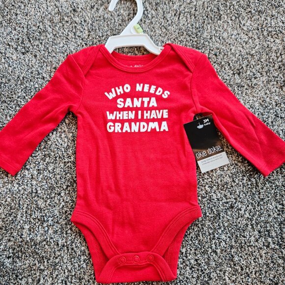 Baby boy bundle 3 mos. 8-12.5lbs. Holiday/Winter 5pcs. okie dokie NWT - Picture 4 of 10